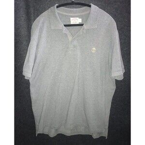 Brooks‎ Brothers 1818 Men's Performance Polo Shirt 2XL Gray Short Sleeve